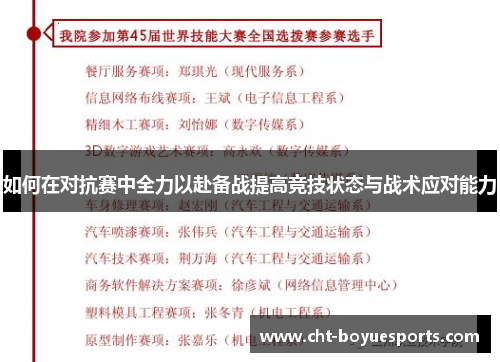 如何在对抗赛中全力以赴备战提高竞技状态与战术应对能力
